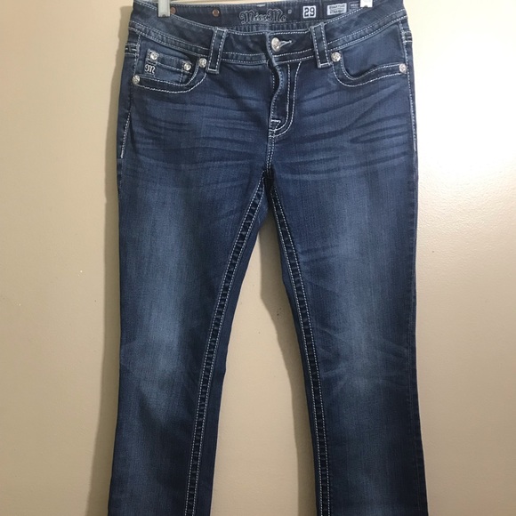 Miss Me Signature Straight Leg Distressed Jeans - Picture 1 of 6